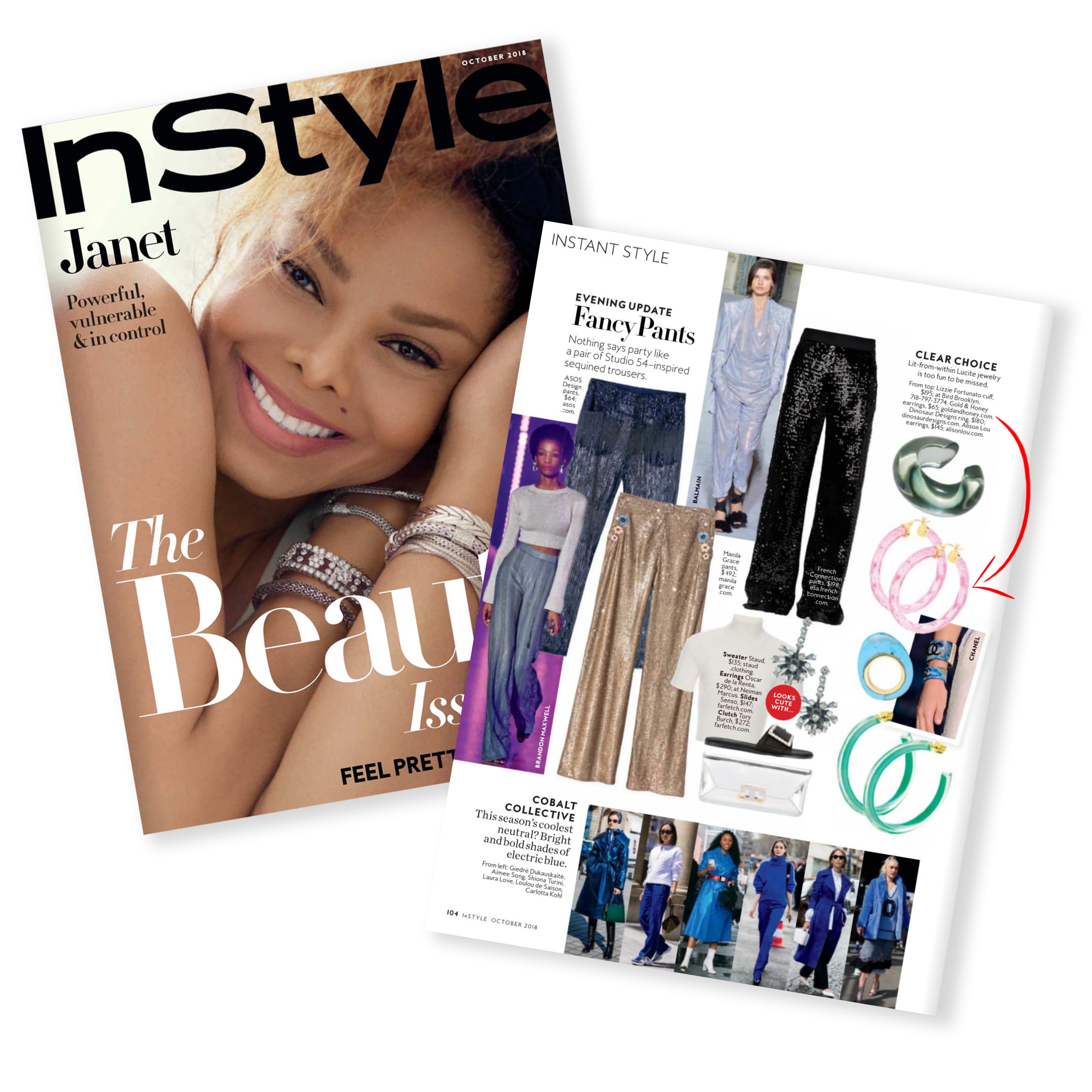Our Pink Diamond Cut hoops were featured in Instyle Magazine!