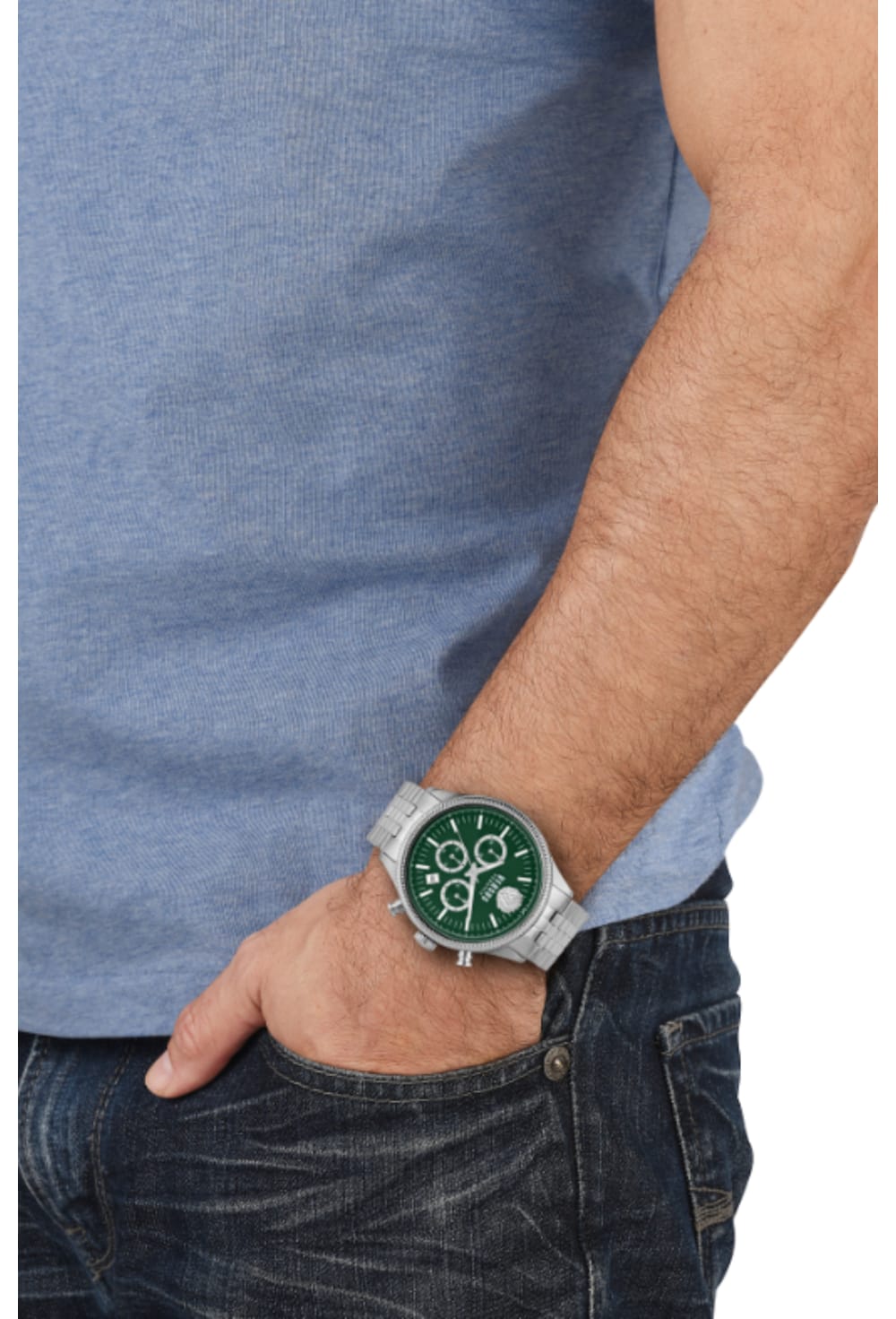 green dial Versace bracelet watch