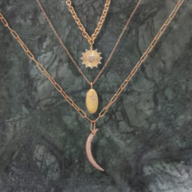 3 gold charm necklaces