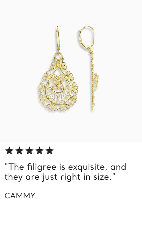 filigree drop earrings