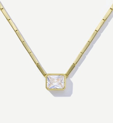 solitaire white stone necklace 
