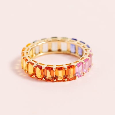 Multicolored sapphire ring