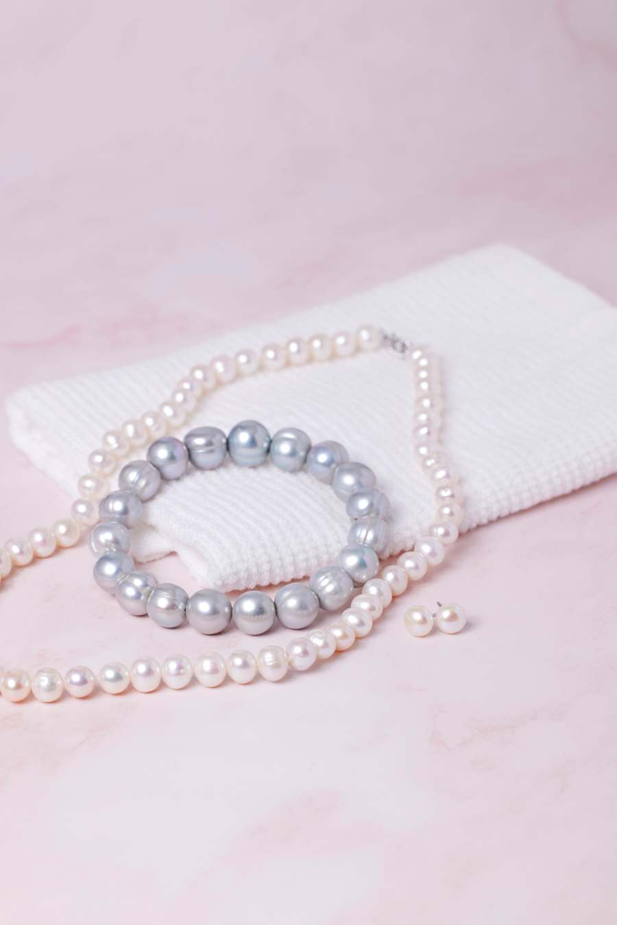 white and silver pearl strand jewelry 