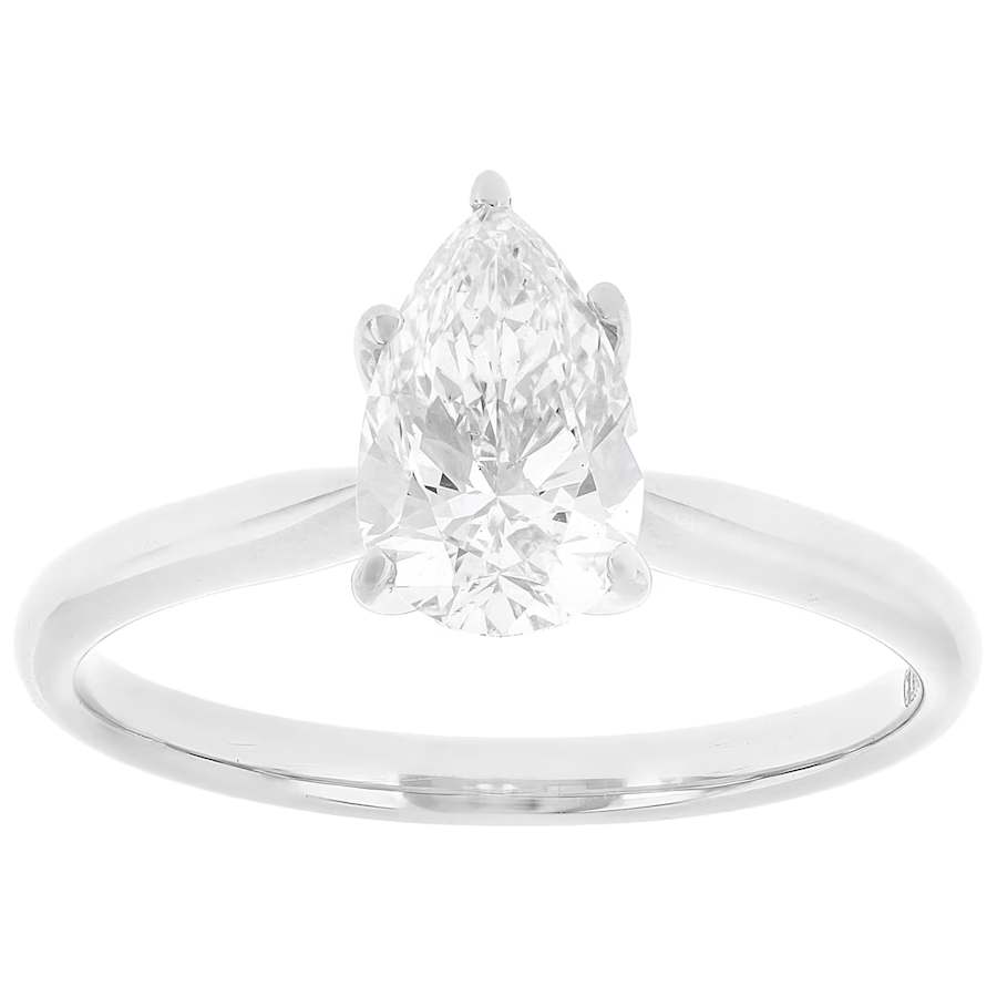 white gold pear cut engagement ring 