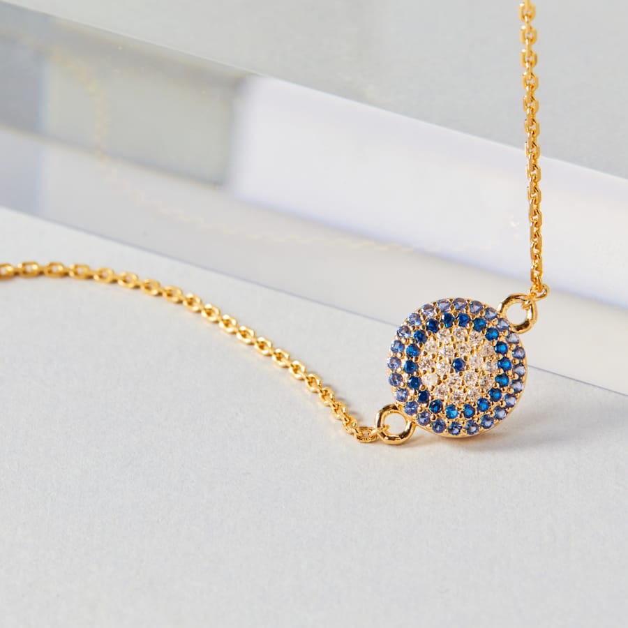 A gold-plated sapphire and moissanite bracelet 