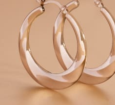 Gold all metal hoop earrings