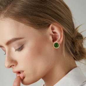 green stud earrings