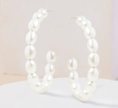 pearl hoop earrings