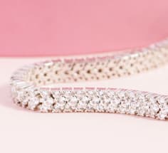silver white stone bracelet