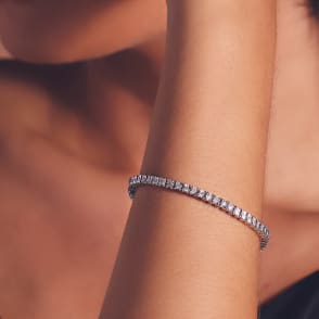 woman wearing tennis bracelet