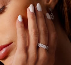 silver ring on woman