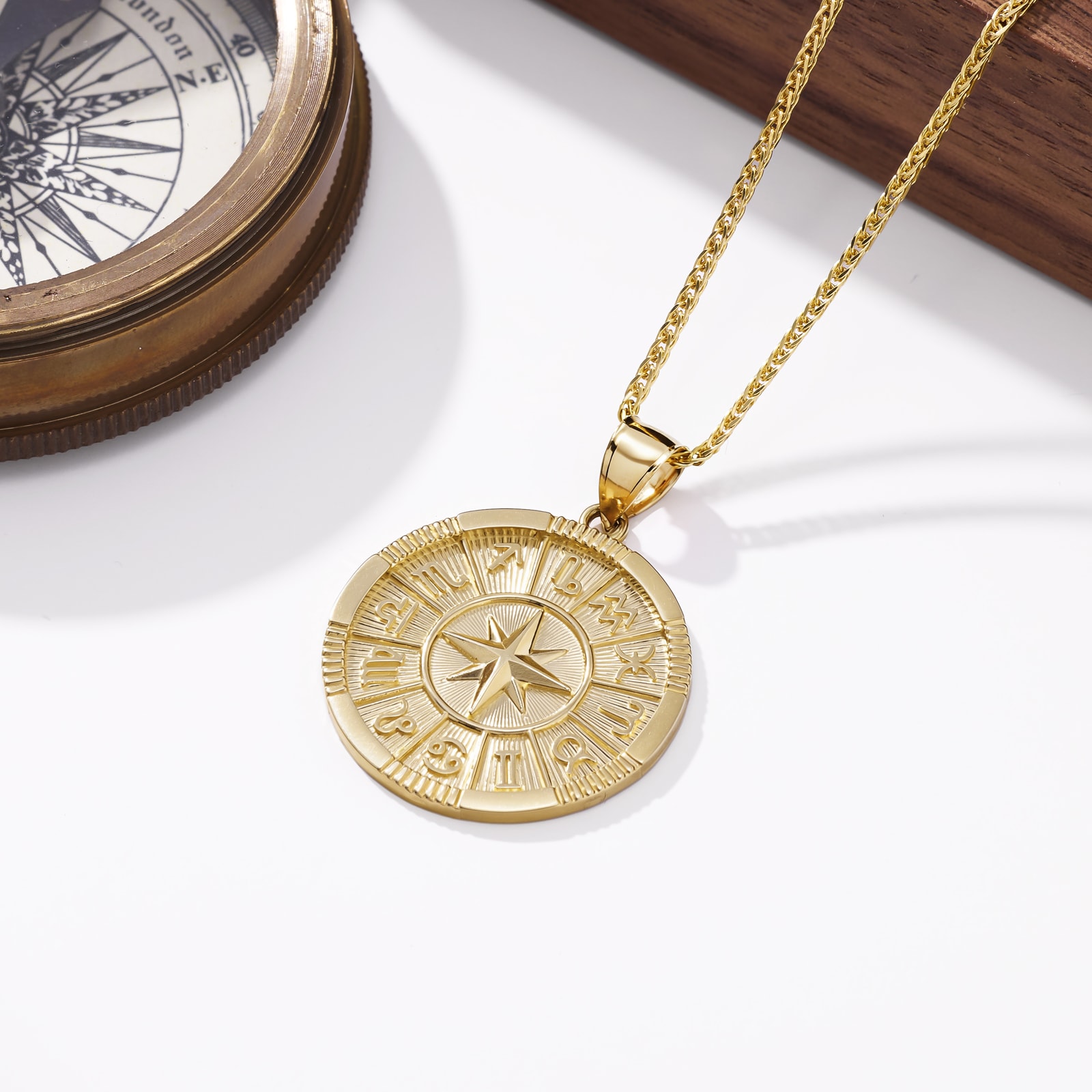 gold medallion pendant 