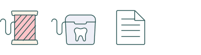 string, tooth floss, paper 