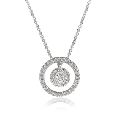 Diamond 18K white gold pendant with chain 