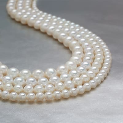multi-row pearl necklace strand 
