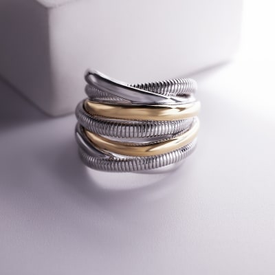 silver and gold Judith Ripka eternity band  