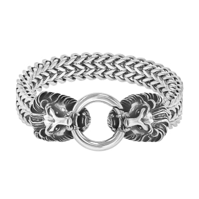 double lion cuff bracelet