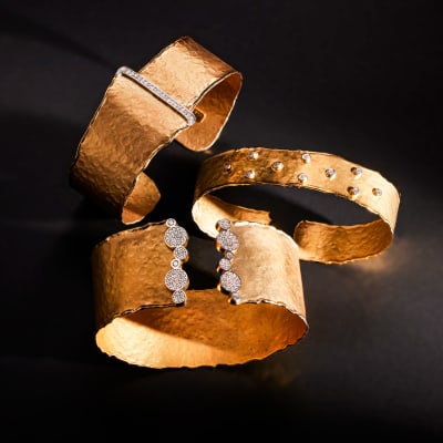 gold cuff bracelets with diamonds 