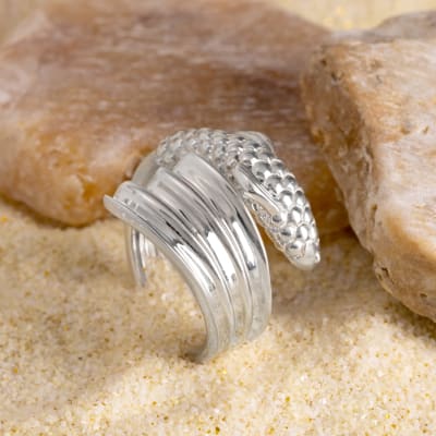 sterling silver fish ring 