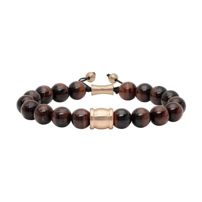 tiger's eye beaded bolo bracelet 