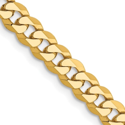 4.75mm yellow gold curb chain 