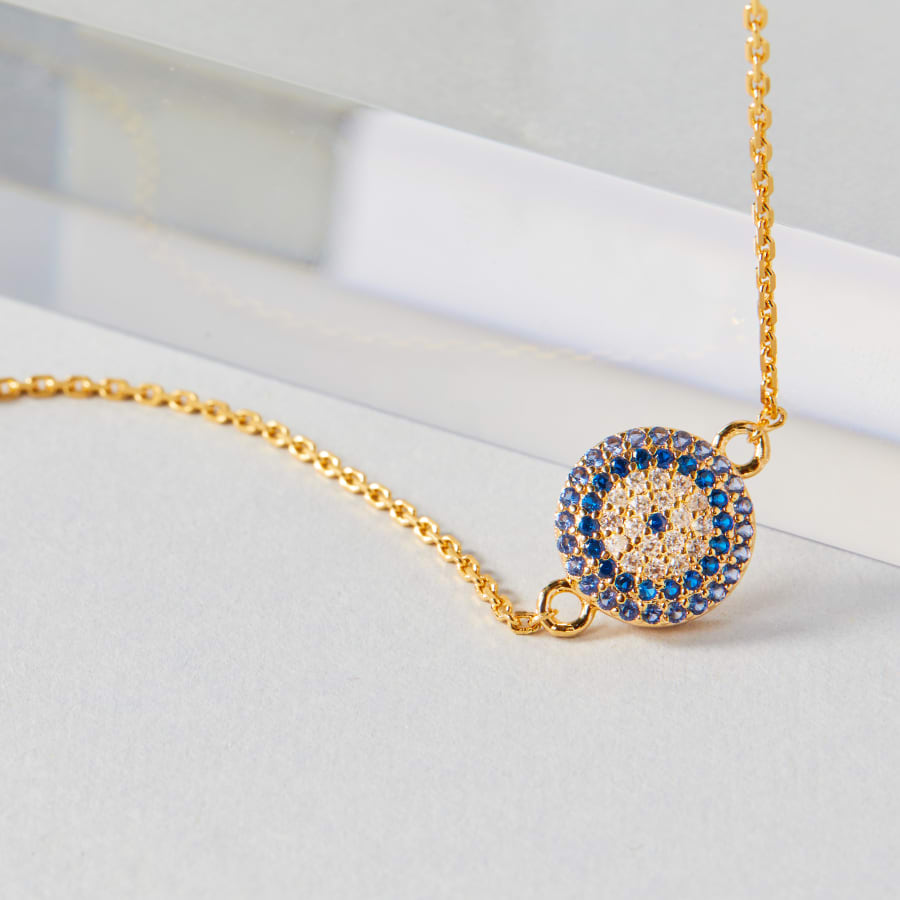A gold-plated sapphire and moissanite bracelet 