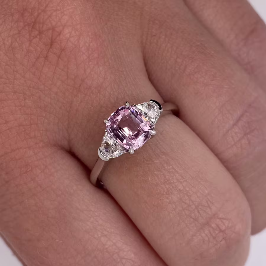 A padparadscha sapphire ring 