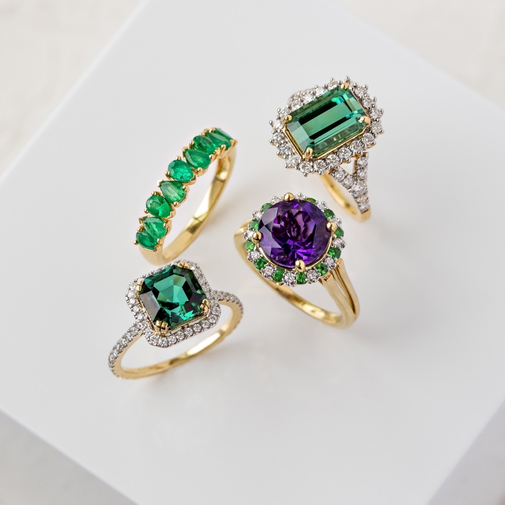 Colorful gemstone rings 
