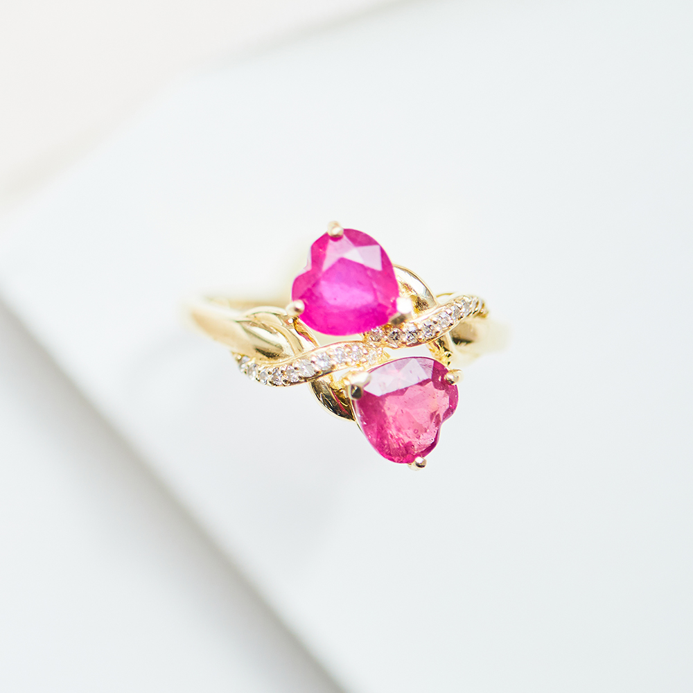 pink two-stone ring 