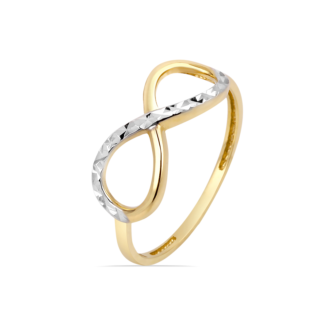 Infinity Two Tone Diamond Cut Ring in 10K Gold  