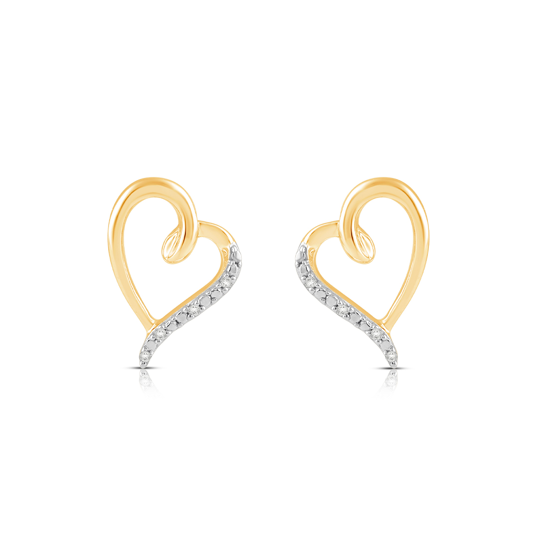 White Diamond Accents 10K Yellow Gold Earrings  
