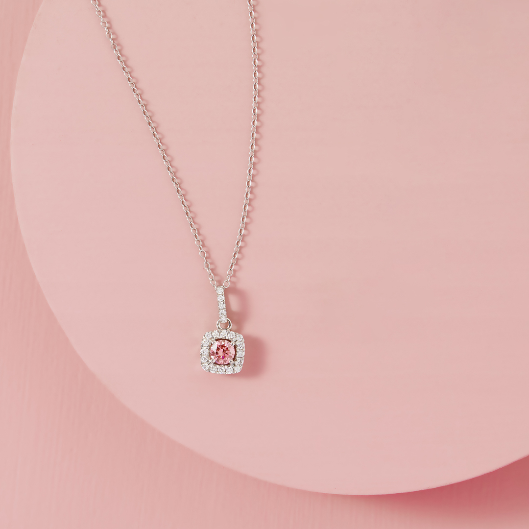 Pink diamond pendant 