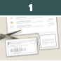 Packing slip with return label detached 