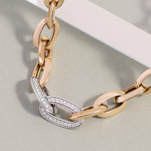 Gold and diamond chain necklace