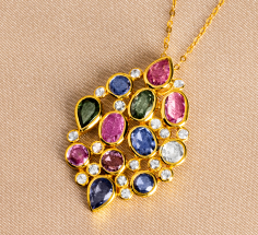 different color gemstone pendant
