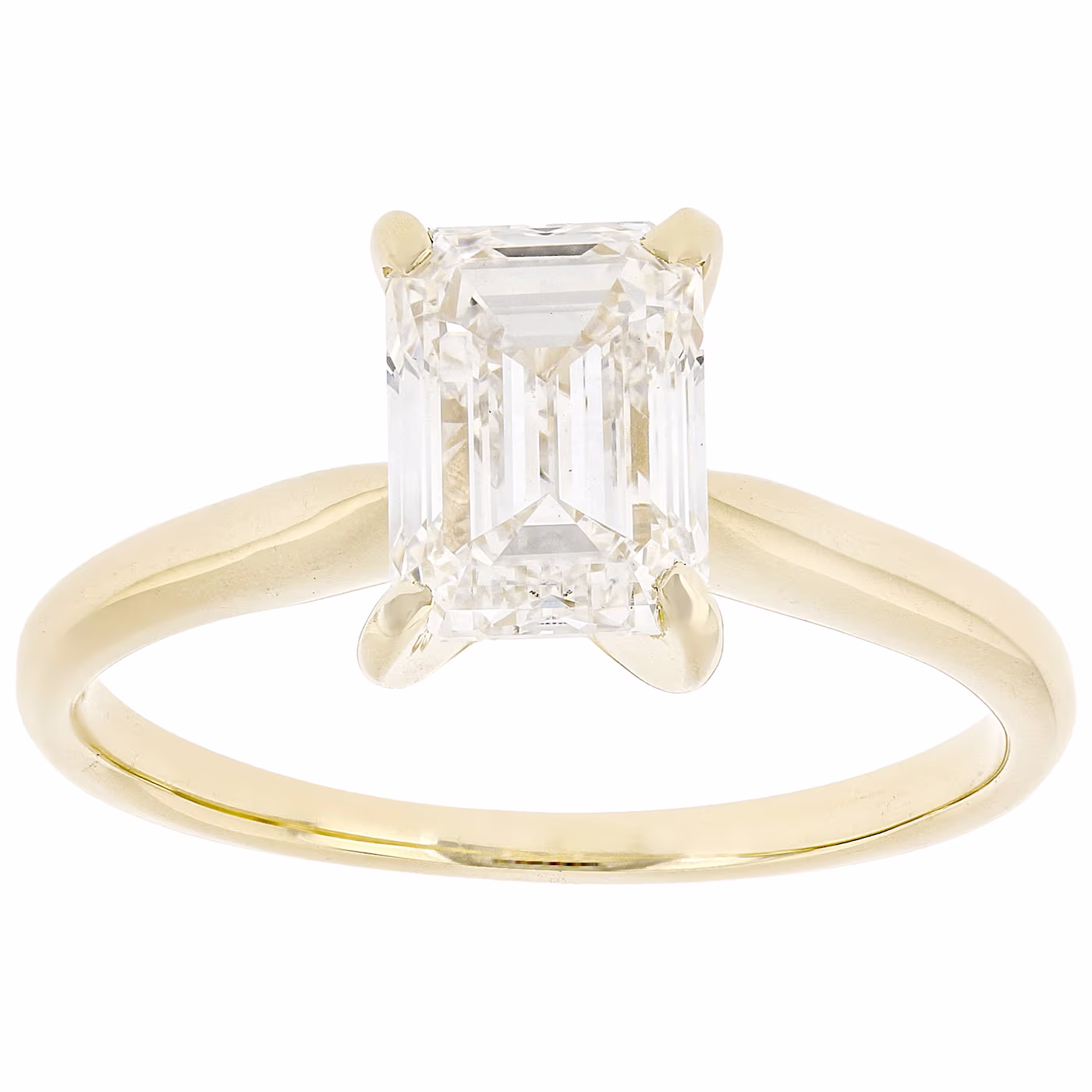 gold emerald cut engagement ring 
