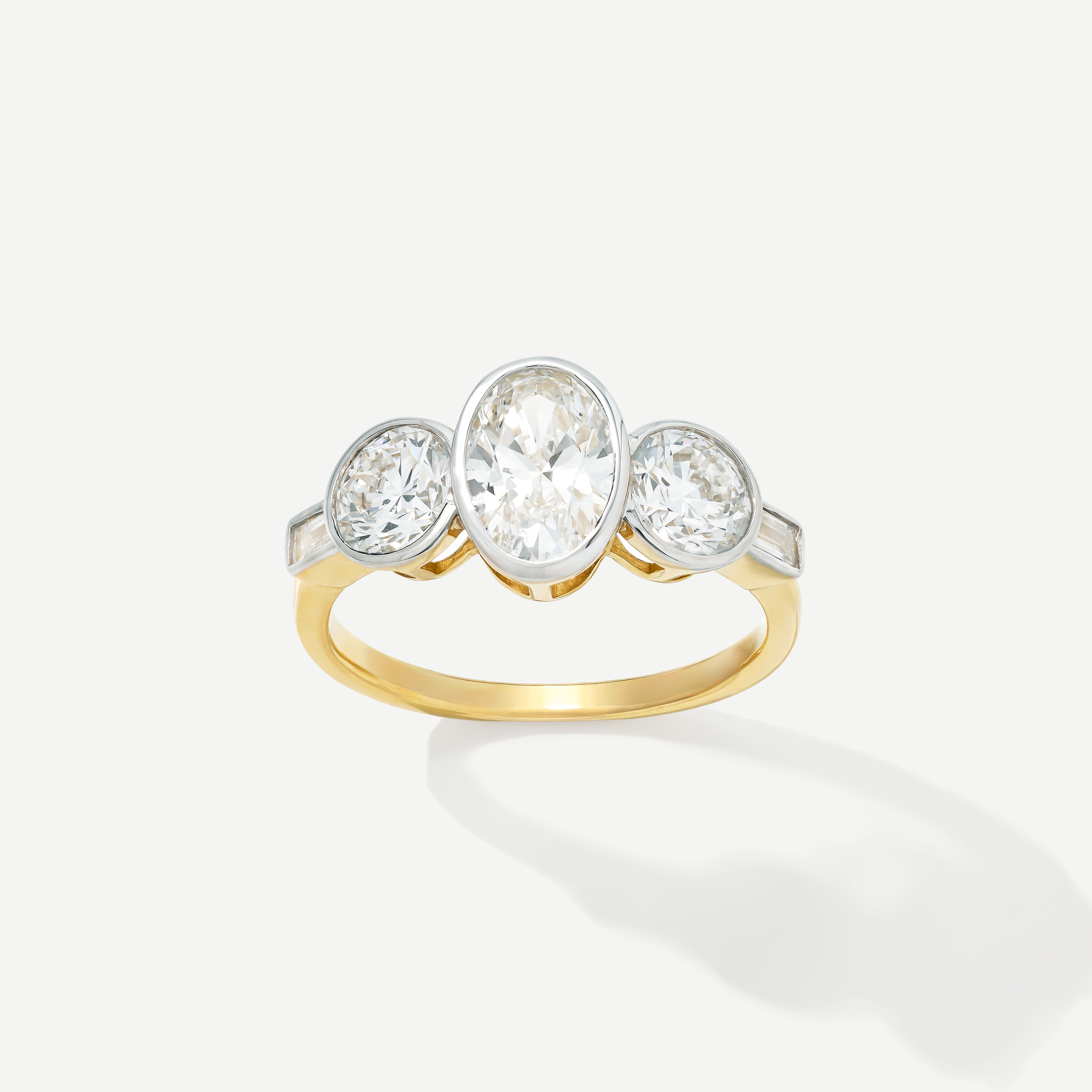 timeless lab-grown diamond oval solitaire ring with diamond halo in 14k gold 