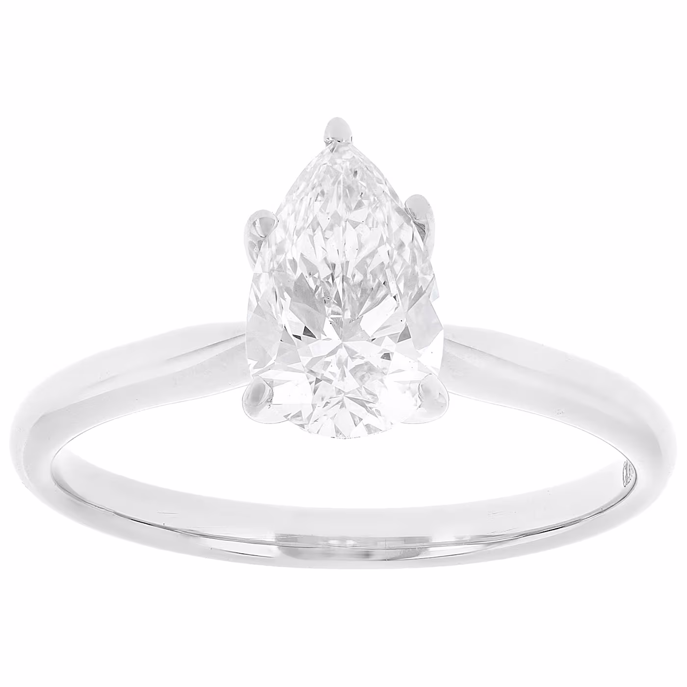 white gold pear cut engagement ring 